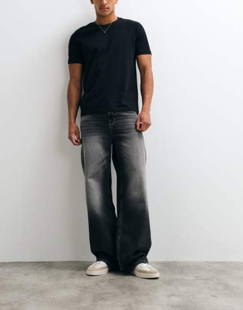 Cotton On – Czarne luźne jeansy z efektem sprania - view 1