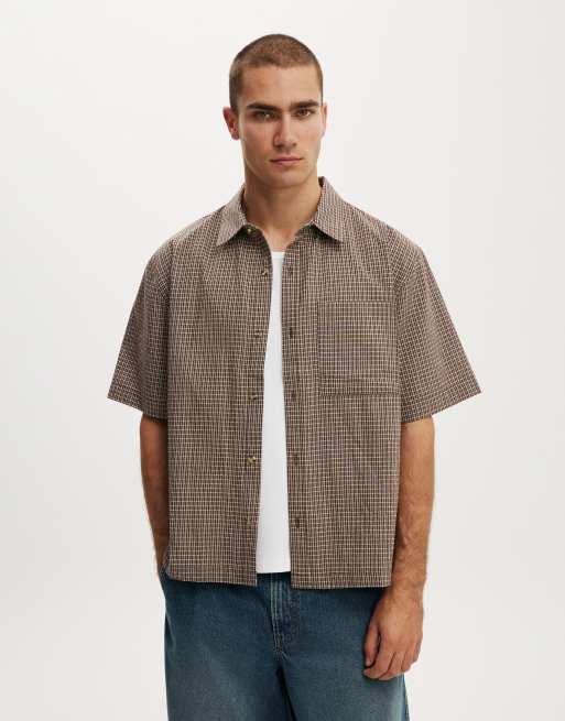 Cotton On - Darcy - Camicia a maniche corte color cioccolato a quadri