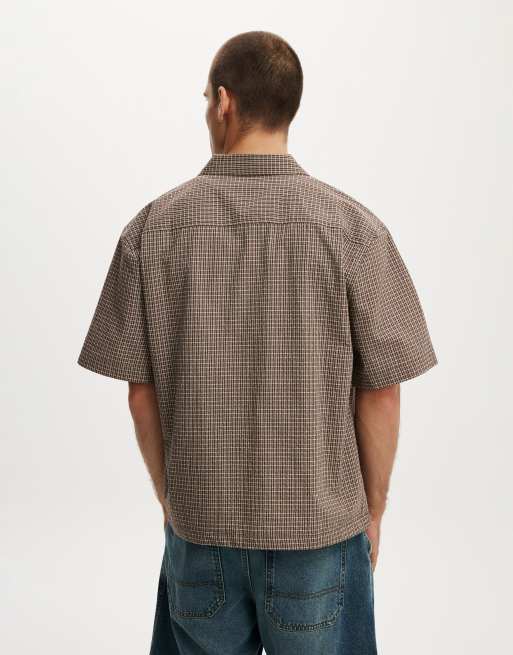 Cotton On - Darcy - Geruit overhemd met korte mouwen in chocoladebruin, 3 van 4