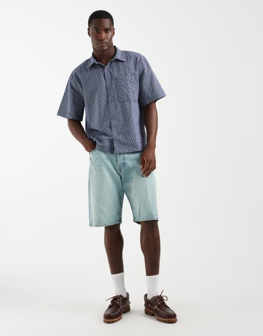 Cotton On – Darcy – Kurzärmliges Hemd in Marineblau mit kleinem Karomuster, 2 von 5