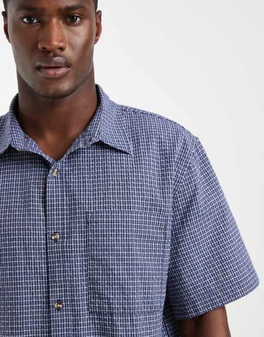 Cotton On – Darcy – Kurzärmliges Hemd in Marineblau mit kleinem Karomuster, 4 von 5