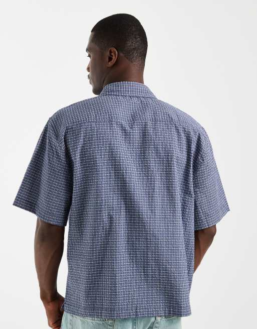 Cotton On – Darcy – Kurzärmliges Hemd in Marineblau mit kleinem Karomuster, 5 von 5