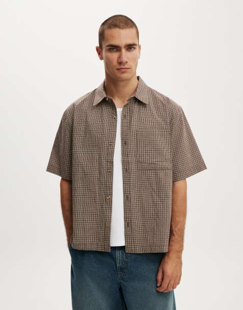 Cotton On darcy short sleeve shirt in choc check - view 1