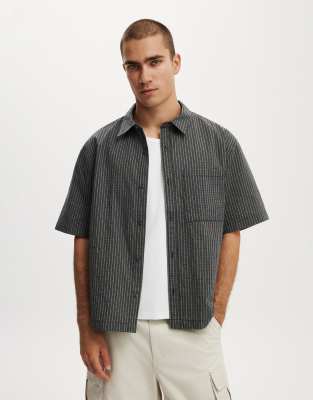 Cotton On darcy short sleeve shirt in mini plaid black check
