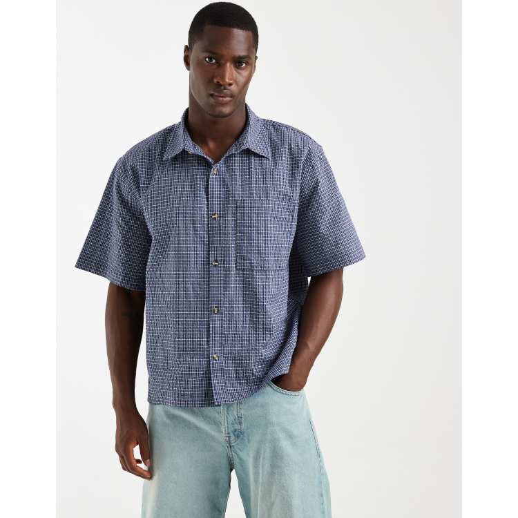 Cotton On Darcy short sleeve shirt in navy mini check | ASOS