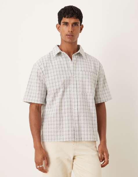 Cotton On darcy short sleeve shirt in off white check - view 1