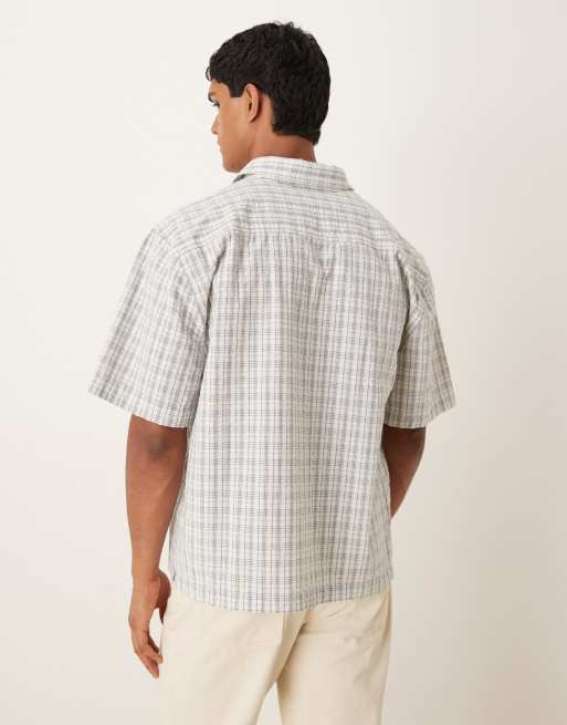Cotton On darcy short sleeve shirt in off white plaid, 3 of 5