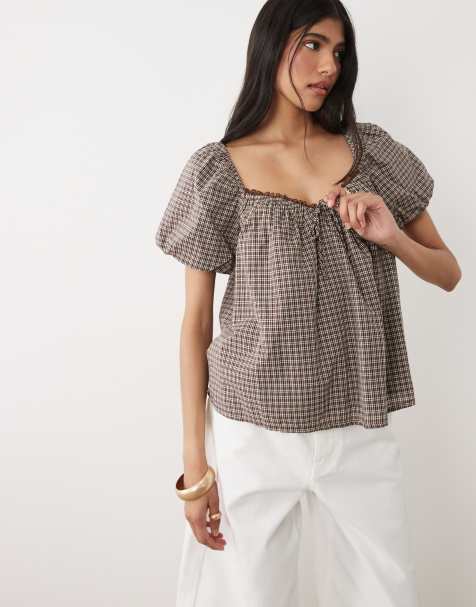 Cotton On - Daydream - Hasselbrun babydoll-top med tern - view 1