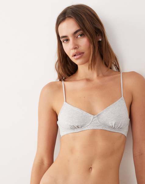 Cotton On - Demi - Brassière e perizoma in jersey grigio - view 1