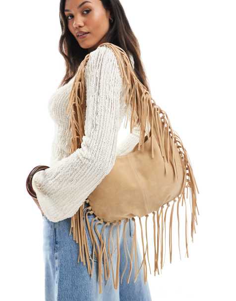 Cotton On Demi fringe bag in sandstone micro - view 1