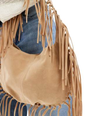 Cotton On demi fringe bag in sandstone microsuede | ASOS