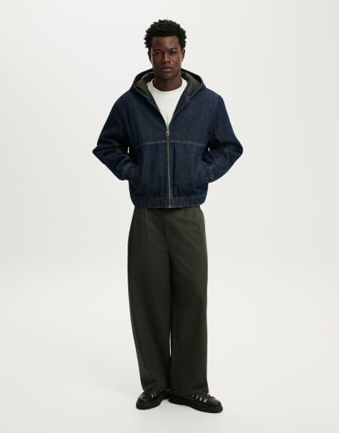 Cotton On Denim hooded bomber jacket in shutter blue - view 1