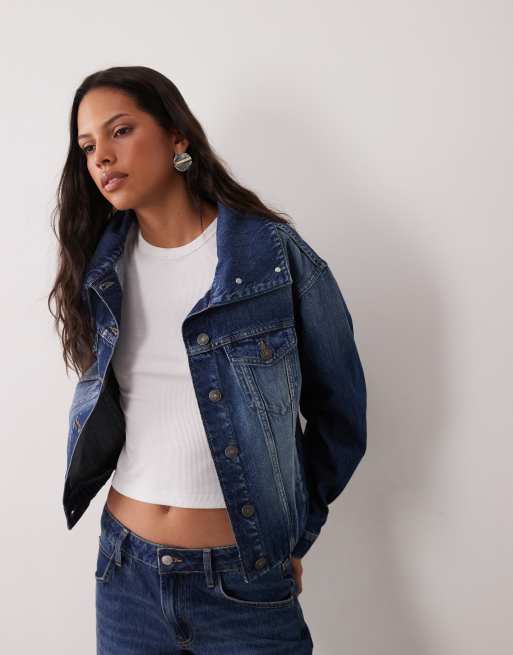 Cotton On denim jacket in grazed blue , 2 of 4