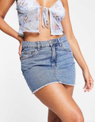 【関税＆送料込み】Off-White Blue Cotton Denim Skirt Cotton On denim mini skirt in blue | ASOS