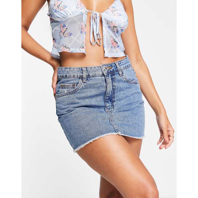 【関税＆送料込み】Off-White Blue Cotton Denim Skirt Cotton On denim mini skirt in blue | ASOS