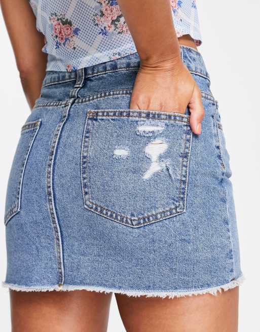 Cotton On denim mini skirt in blue ASOS