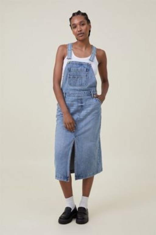 Denim Dungaree Dress with Adjustable Straps