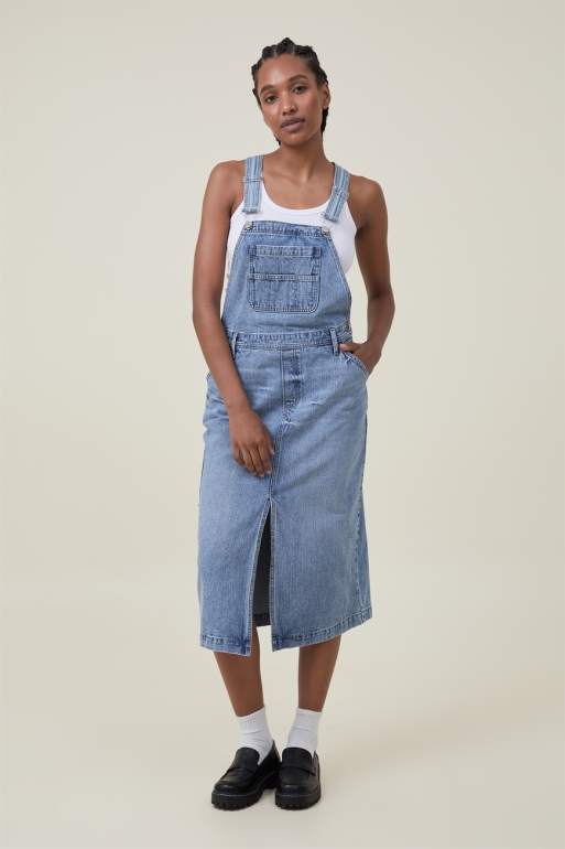 Cotton On Denim pinafore midi dress in blue ClassicfuncenterShops Purchased dress for summer wedding