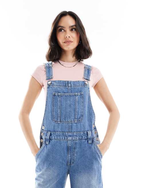 Cotton On - Denim tuinbroek in zoutwater blauw, 4 van 4
