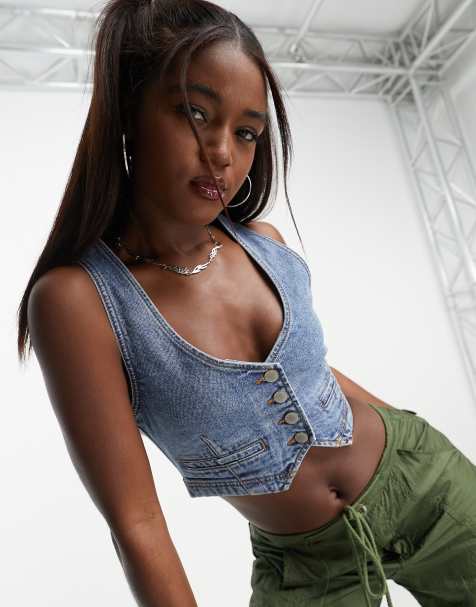Cotton On denim vest in blue wash - view 1