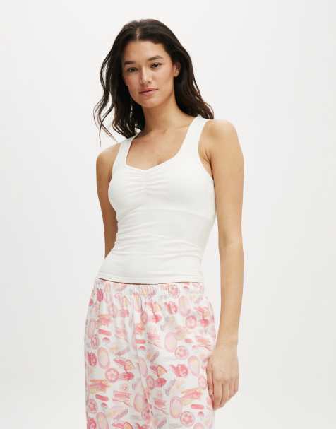 Cotton  On Departure lounge scoop tank in white - view 1