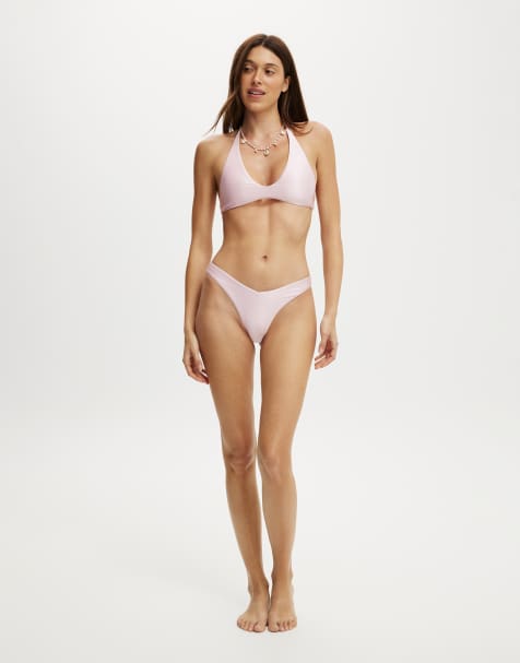 Cotton On Dip front high side brazilian bikini bottom in burgundy - view 1