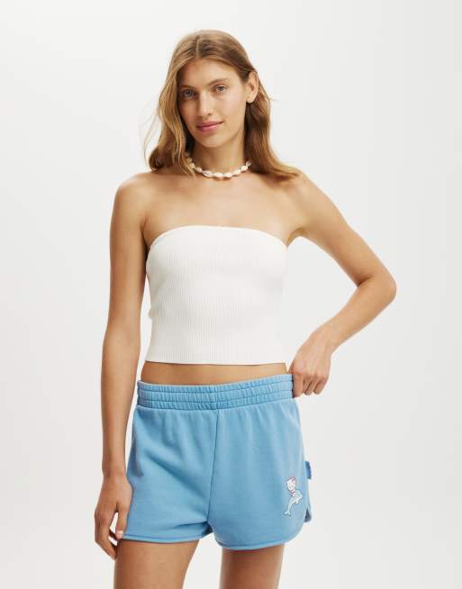 Cotton On Dolphin hem licensed micro mini short in blue - MBLUE