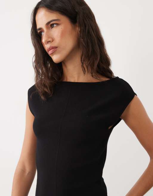 Cotton On double knit boat neck in black , 3 of 4