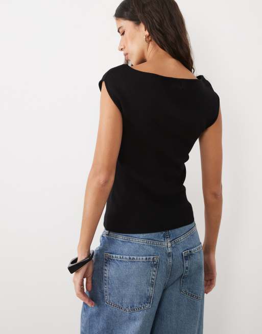 Cotton On double knit boat neck in black , 4 of 4