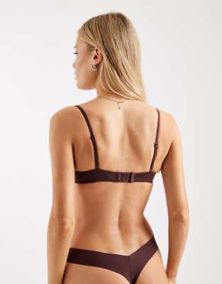 Cotton On Double Layer Underwire Bra In Brown