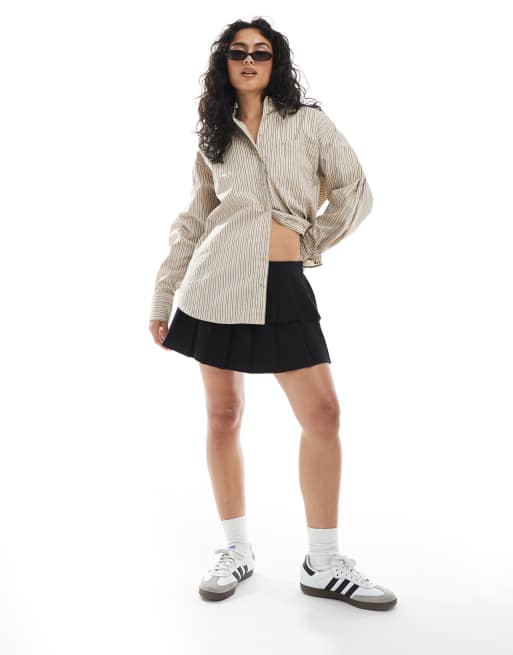 Cotton On Double pleated mini skirt in black