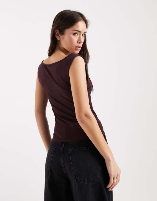 Cotton On – Dreamy – Czekoladowośliwkowy miękki top bez rękawów, 2 z 4