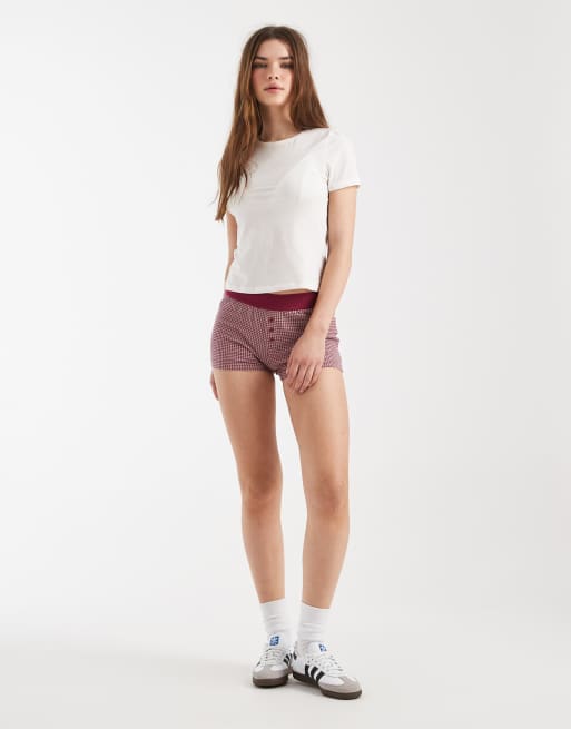 Cotton On – Dreamy – Czerwone miękkie szorty w kratę, 3 z 5