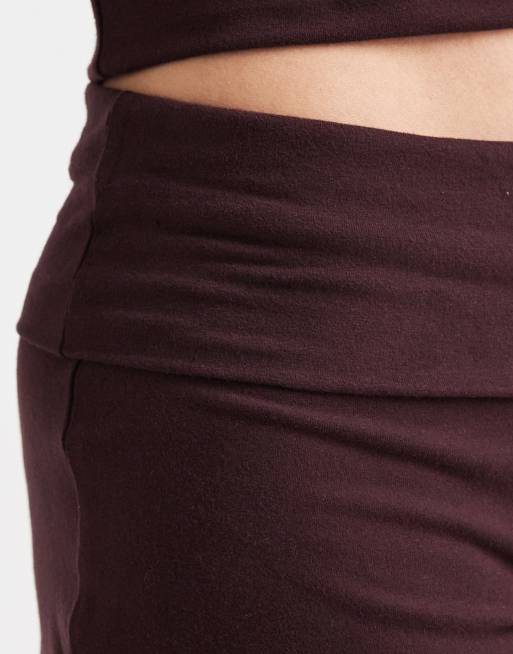 Cotton On dreamy roll waist short in chocolate plum, 5 of 5