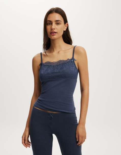 Cotton On Dreamy soft lace overlay cami in blue - view 1