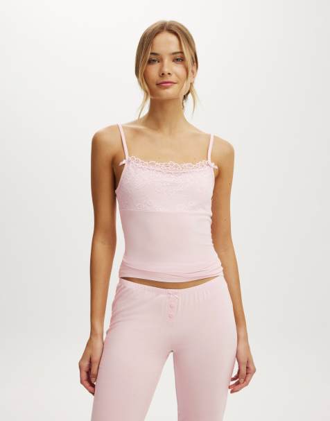 Cotton On Dreamy soft lace overlay cami in pink - view 1