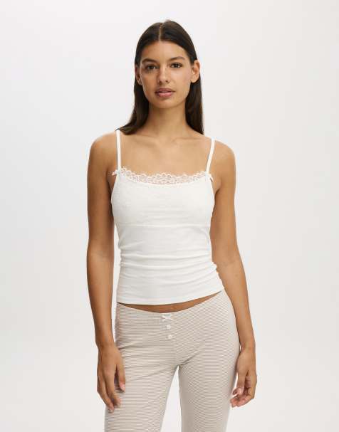 Cotton On Dreamy soft lace overlay cami in white - view 1
