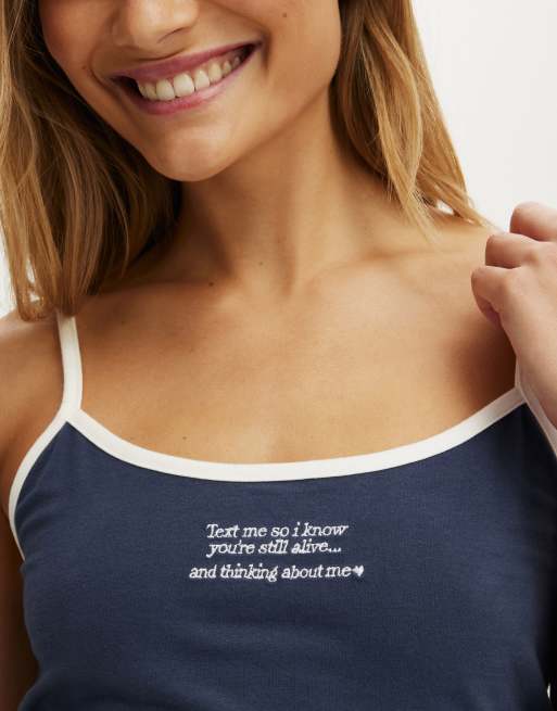 Cotton On Dreamy soft longline cami in navy, 2 of 4
