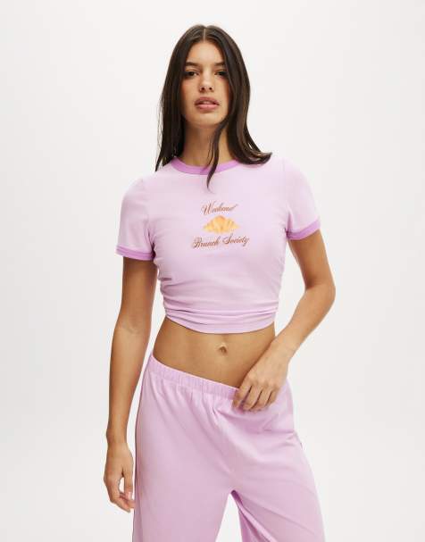 Cotton  On Dreamy soft ringer baby tee in purple - view 1