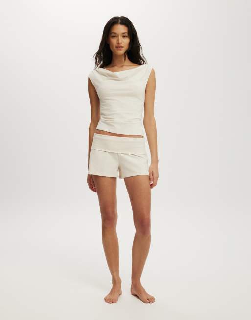 Cotton On Dreamy soft roll waist short in beige, 2 of 4
