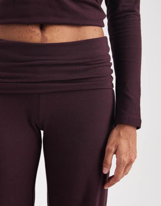 Cotton On - Dreamy Sofy - Broek met omgeslagen taille in bordeauxrood , 3 van 5