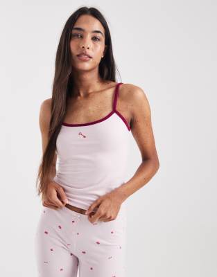 Cotton On - Dreamy - Weiches, gemustertes Longline-Trägertop in Pink Kiss-Rosa