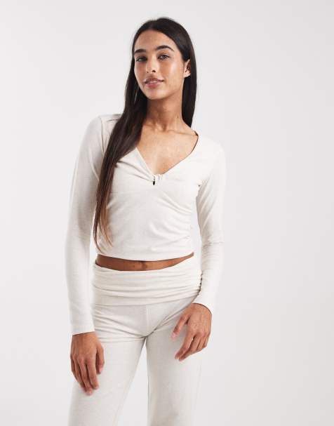 Cotton On - Dreamy - Zachte loungetop met lange mouwen in gemêleerd butterscotch - view 1