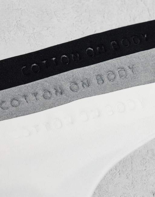 Cotton On – Dreierpack Slips in Schwarz, Weiß und Grau, 3 von 3