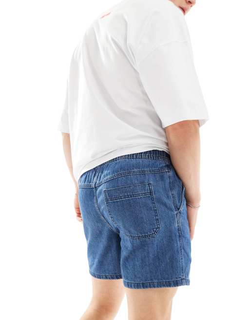 Cotton On - Easy - Indigoblå denimshorts med løbesnor i taljen , 3 af 5