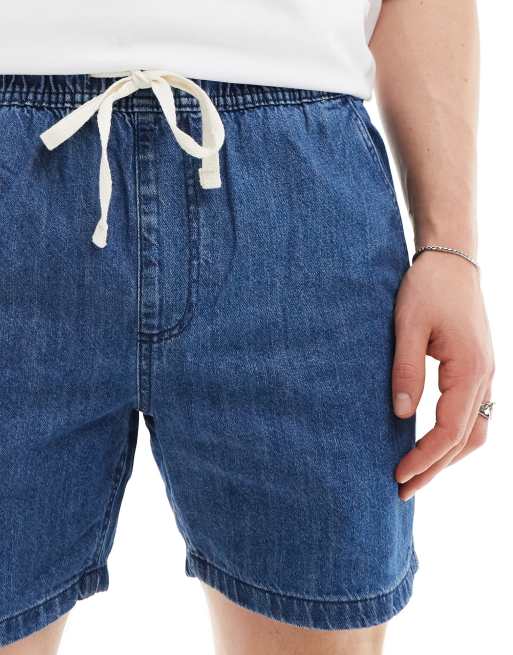 Cotton On – Easy – Ściągane na sznurek w talii szorty w kolorze indygo , 5 z 5