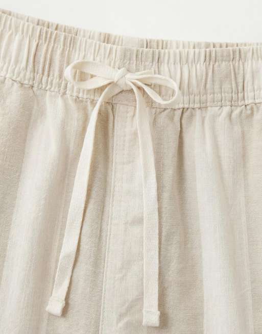 Cotton On easy shorts in bone pinstripe, 8 of 9