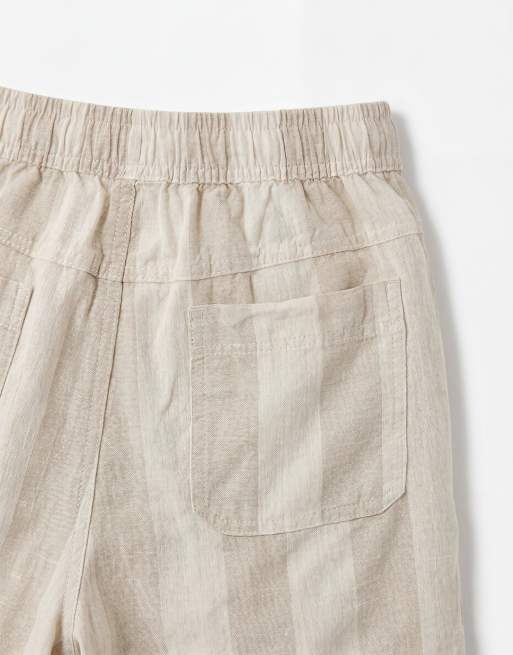 Cotton On easy shorts in bone pinstripe, 9 of 9