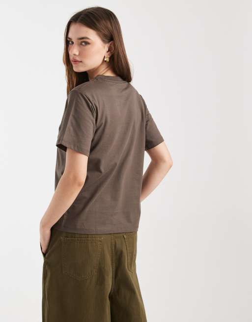 Cotton On easy t-shirt in dark truffle, 4 of 4