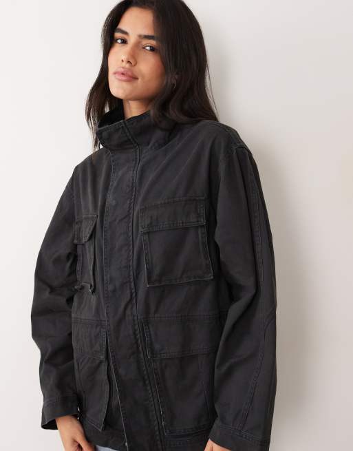 Cotton On eavis paker jacket in black , 4 of 4